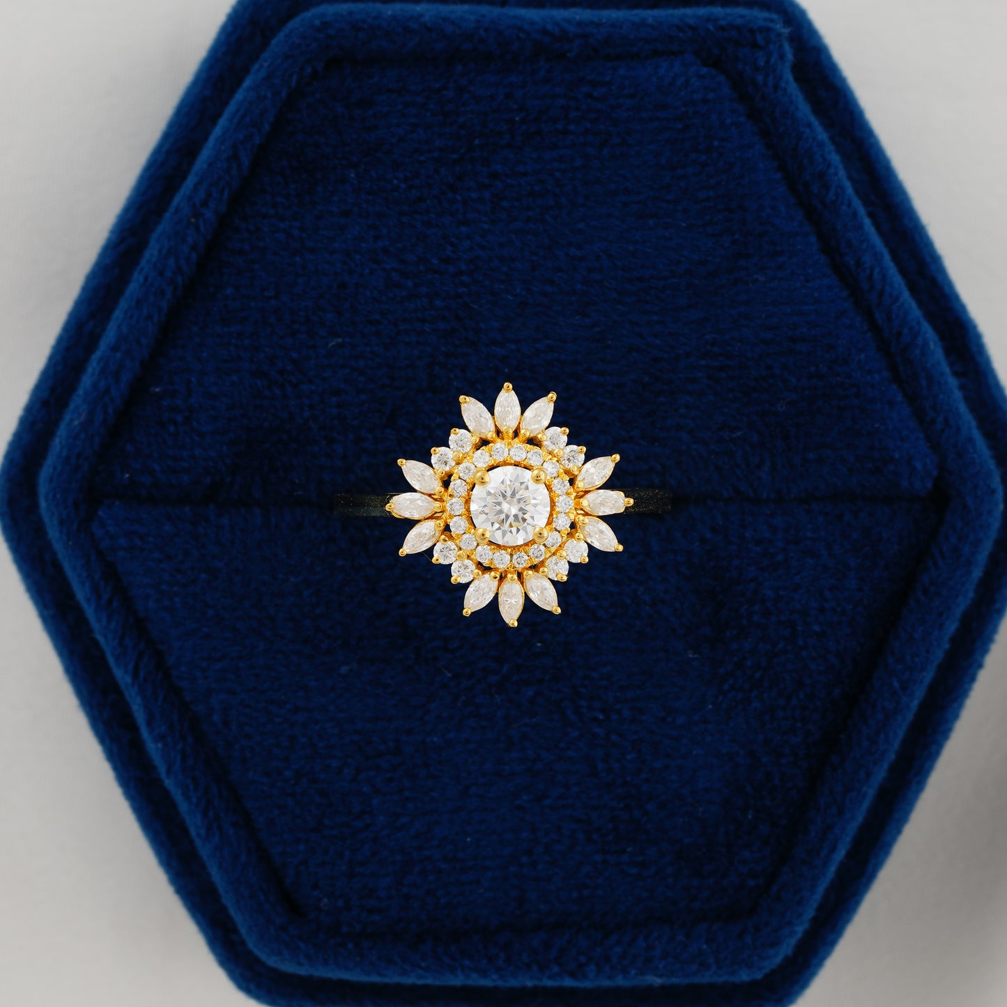 0.50 CT Round Cut Lab Grown Diamond Floral Halo Engagement Ring – The Bloom of Forever