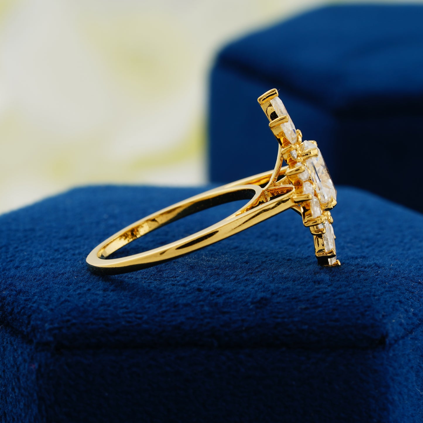 1.33 CT Oval Lab Grown Diamond Halo Ring – The Celestial Bloom