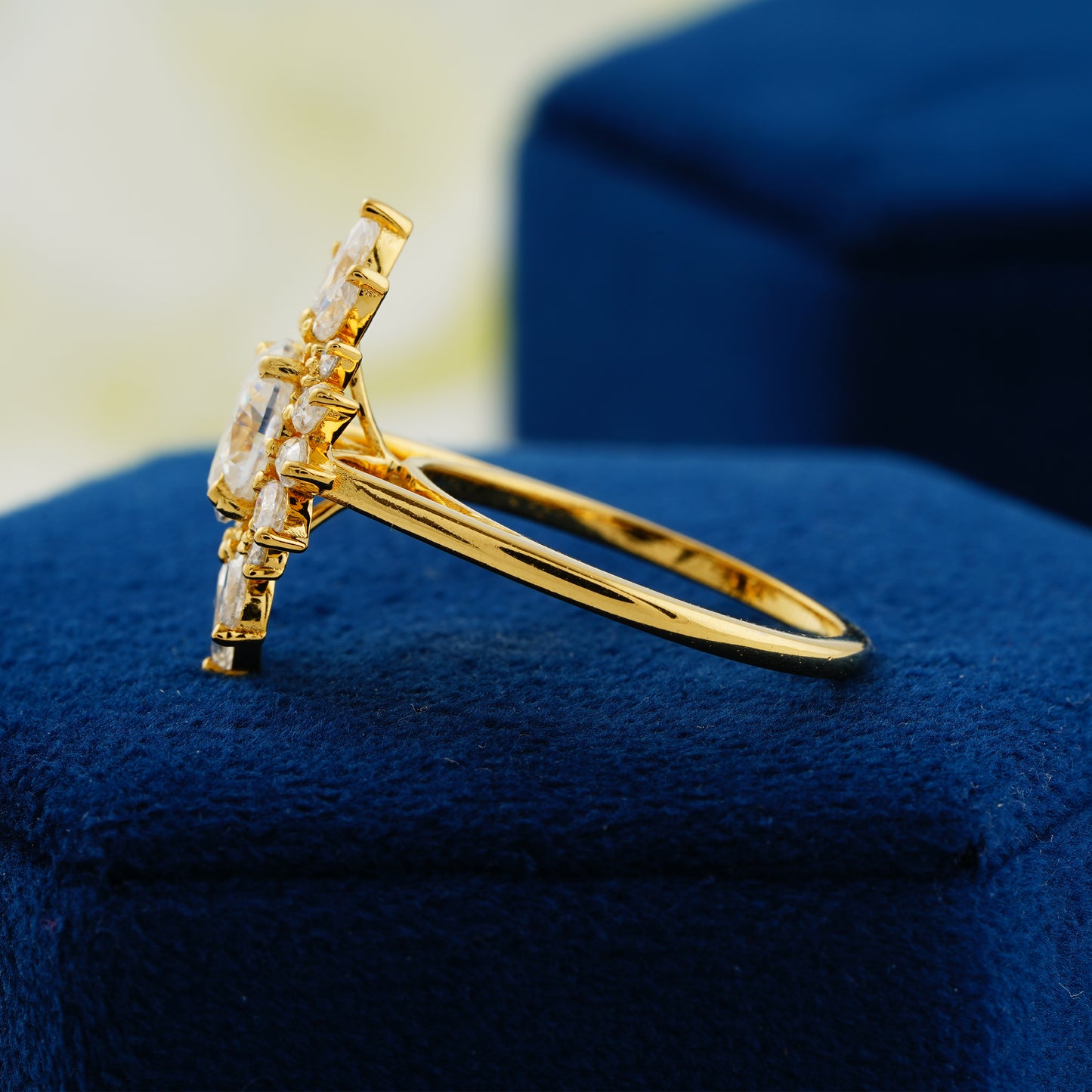 1.33 CT Oval Lab Grown Diamond Halo Ring – The Celestial Bloom