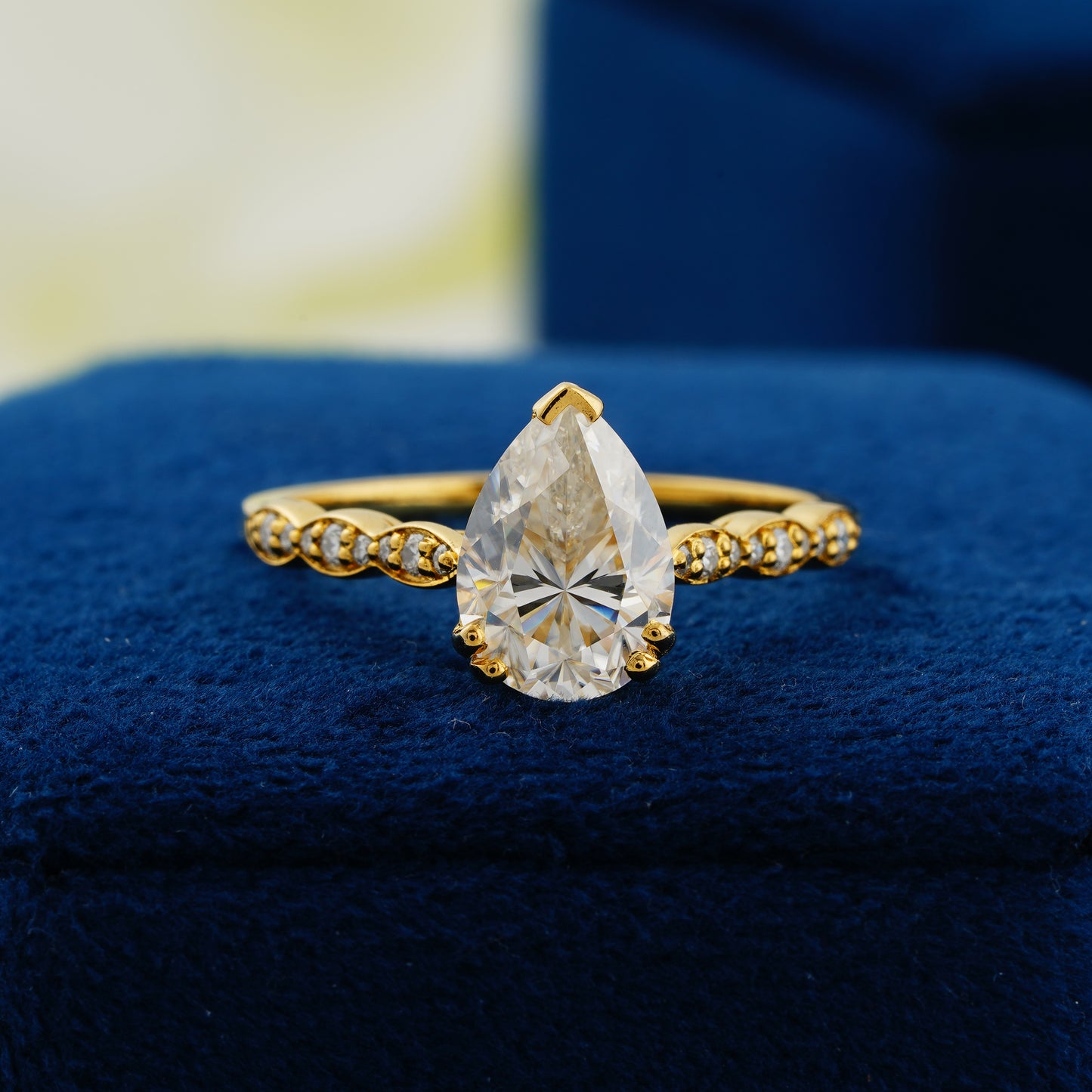 1.93 CT Pear Cut Lab Grown Diamond Engagement Ring – Timeless Teardrop Romance