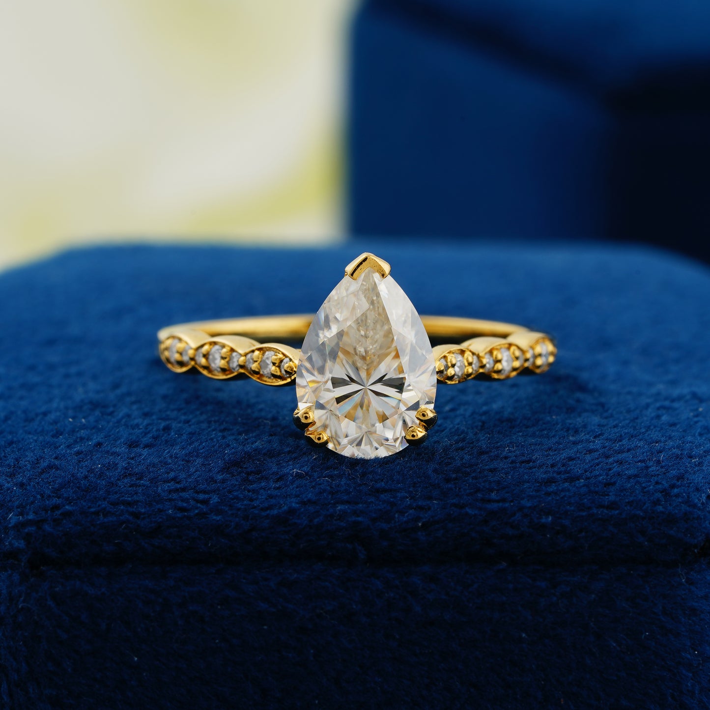 1.93 CT Pear Cut Lab Grown Diamond Engagement Ring – Timeless Teardrop Romance