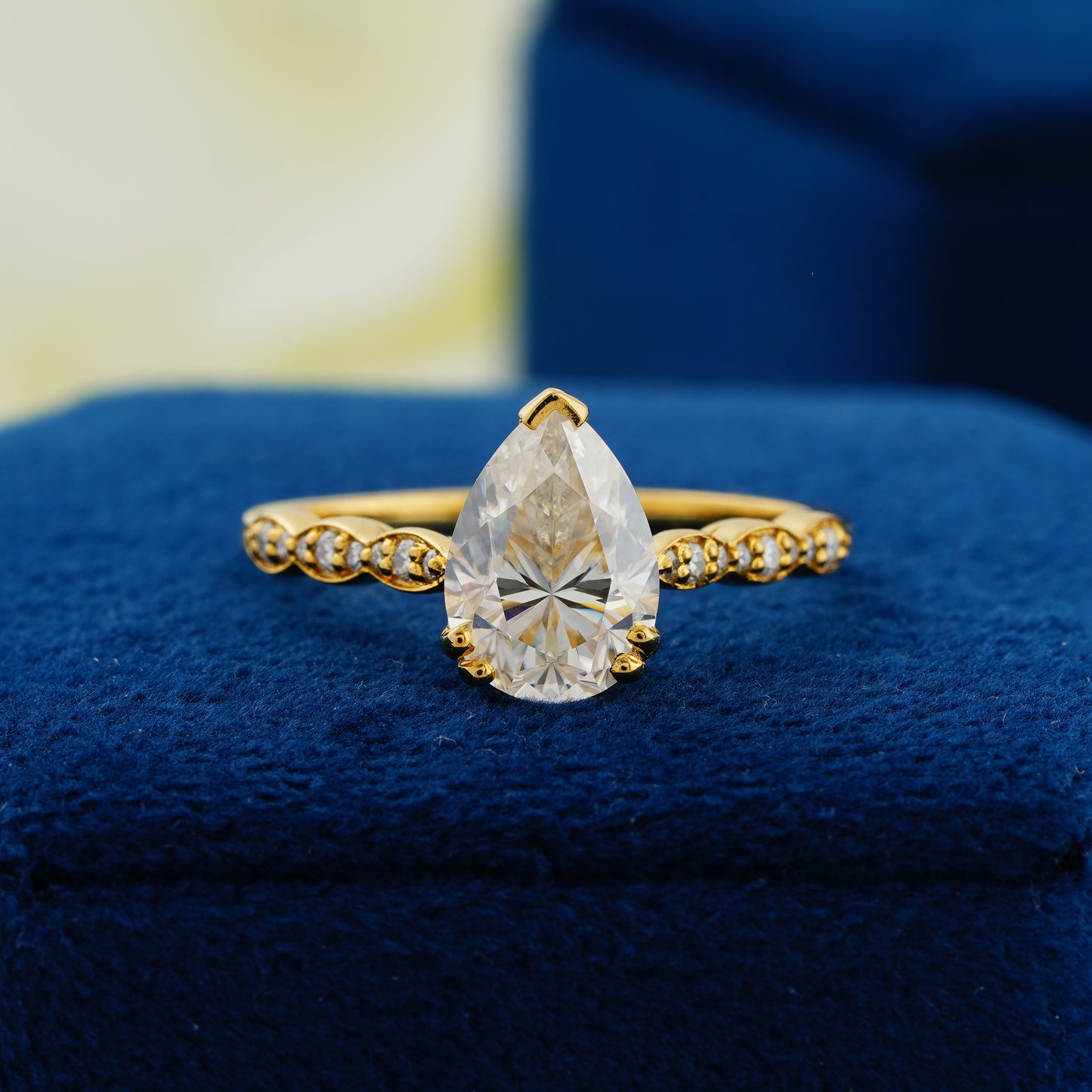 1.93 CT Pear Cut Lab Grown Diamond Engagement Ring – Timeless Teardrop Romance