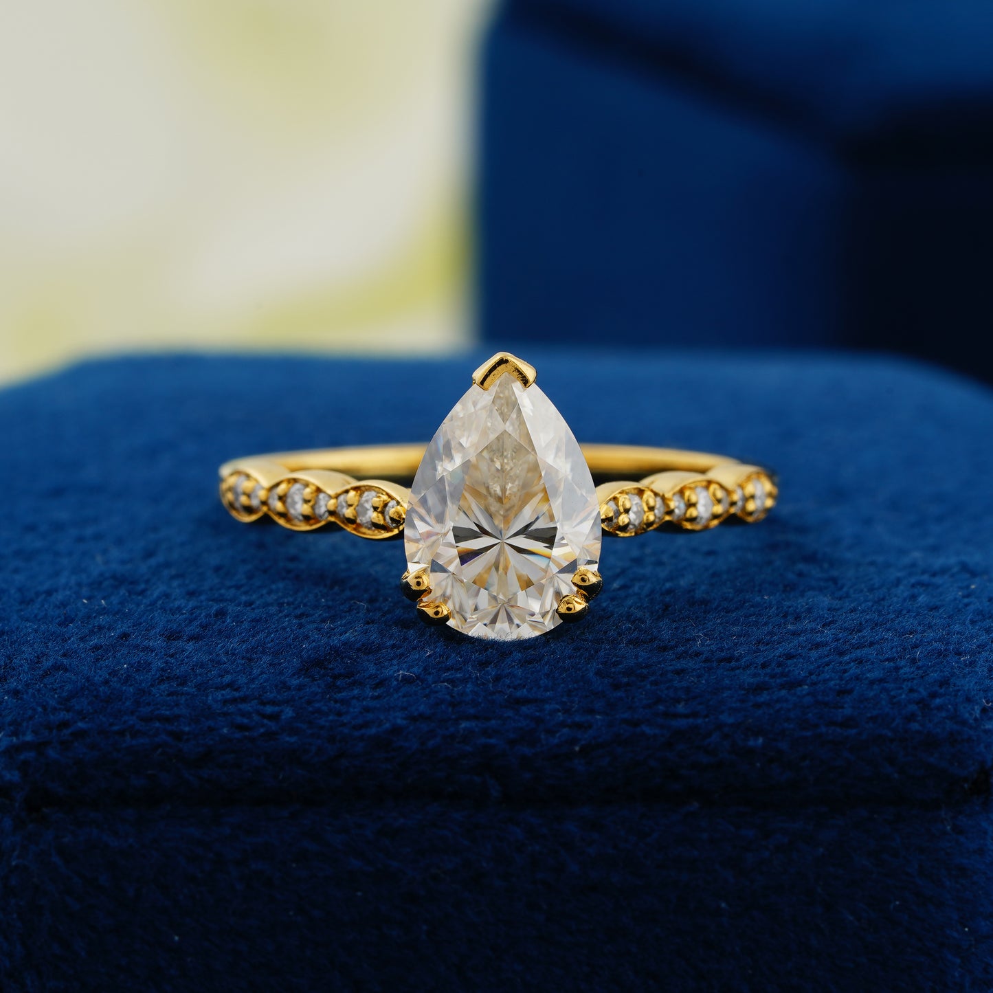 1.93 CT Pear Cut Lab Grown Diamond Engagement Ring – Timeless Teardrop Romance