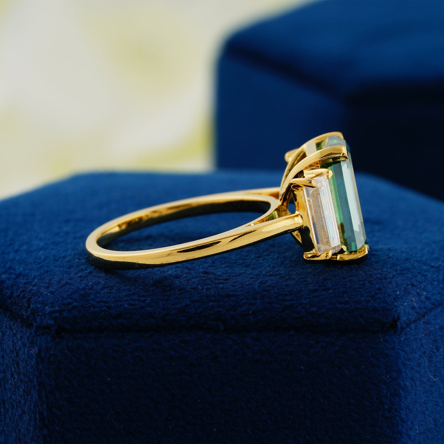 6.2 CT Dark Green Emerald Cut Ring – The Majestic Emerald