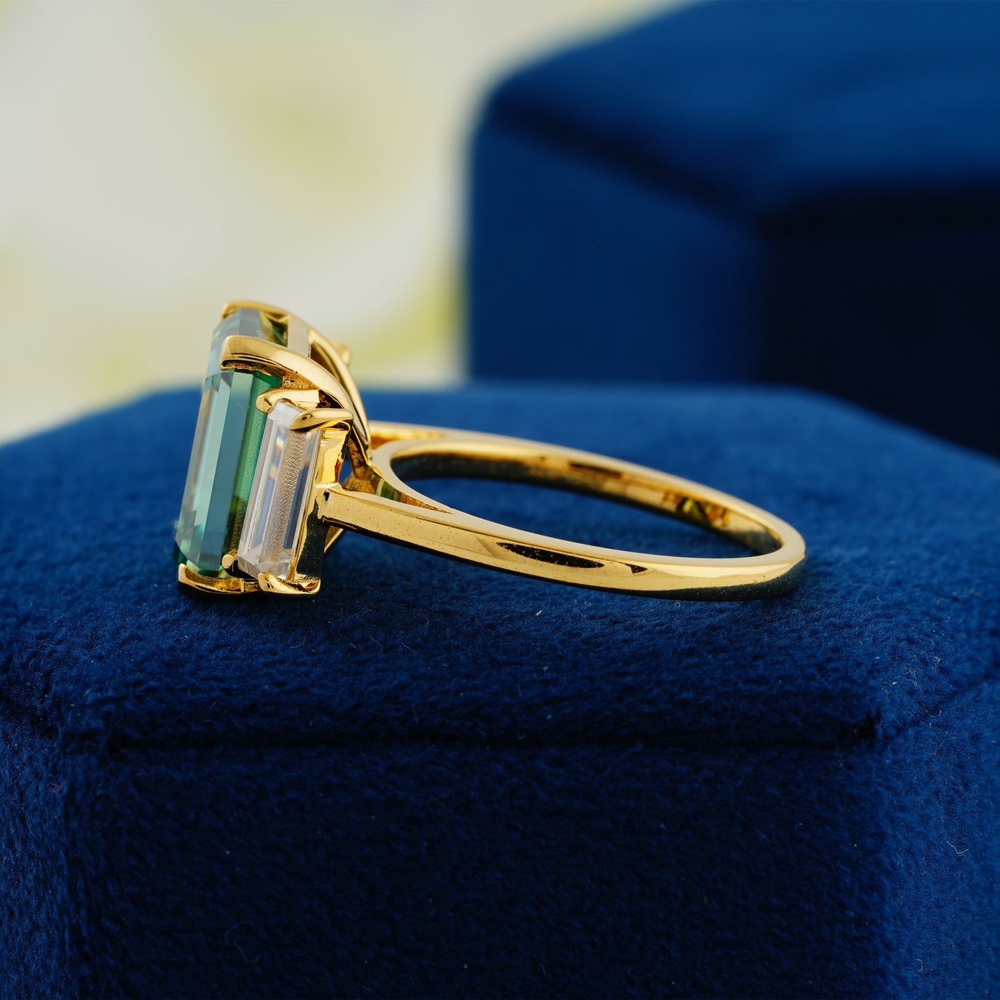 6.2 CT Dark Green Emerald Cut Ring – The Majestic Emerald