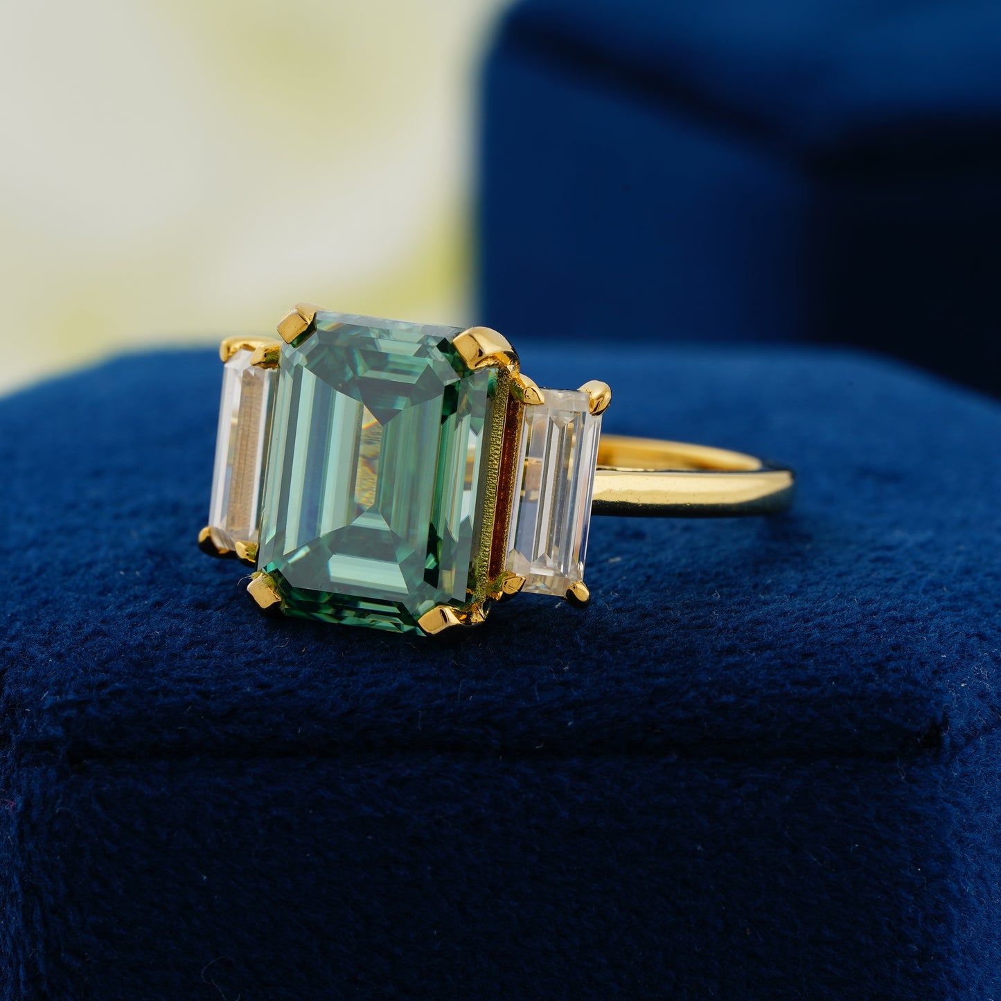 6.2 CT Dark Green Emerald Cut Ring – The Majestic Emerald
