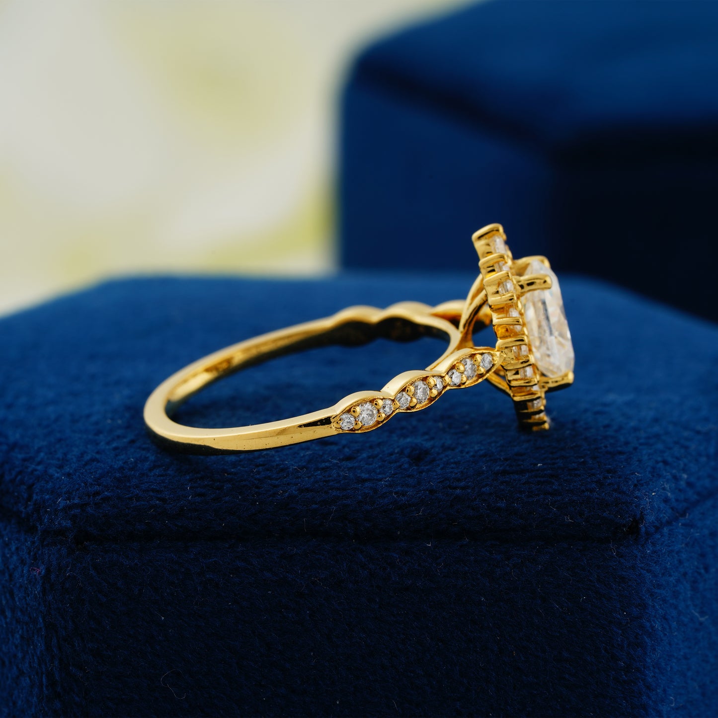 1.33 CT Oval Cut Halo Lab Grown Diamond Ring - Eternal Radiance