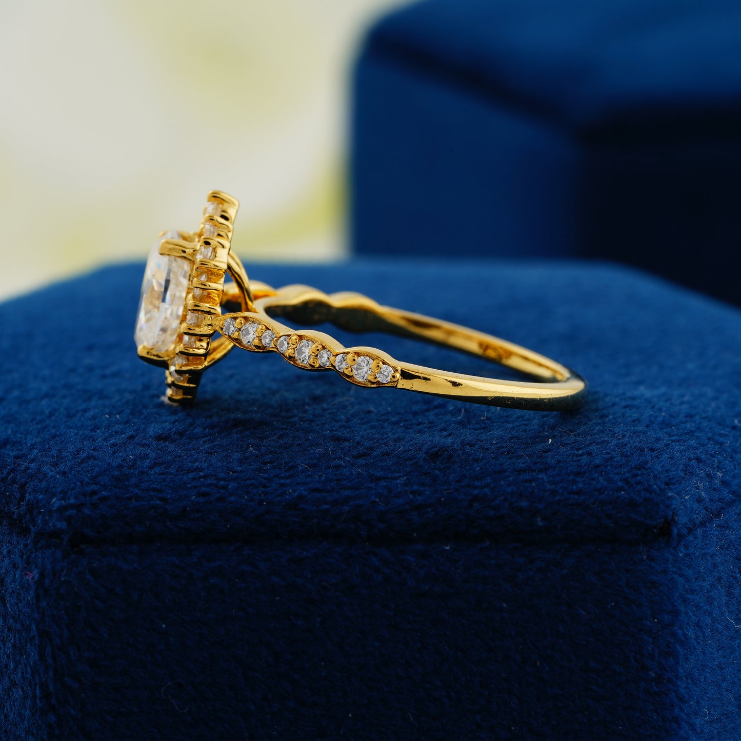 1.33 CT Oval Cut Halo Lab Grown Diamond Ring - Eternal Radiance