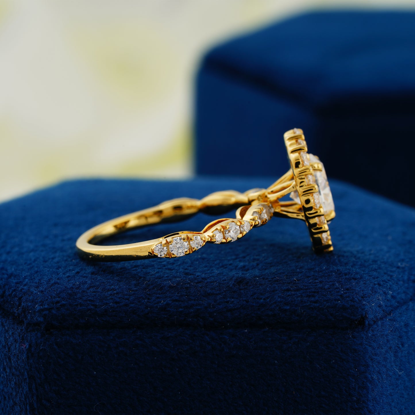 1.33 CT Oval Lab Grown Diamond Halo Engagement Ring – The Eternal Embrace