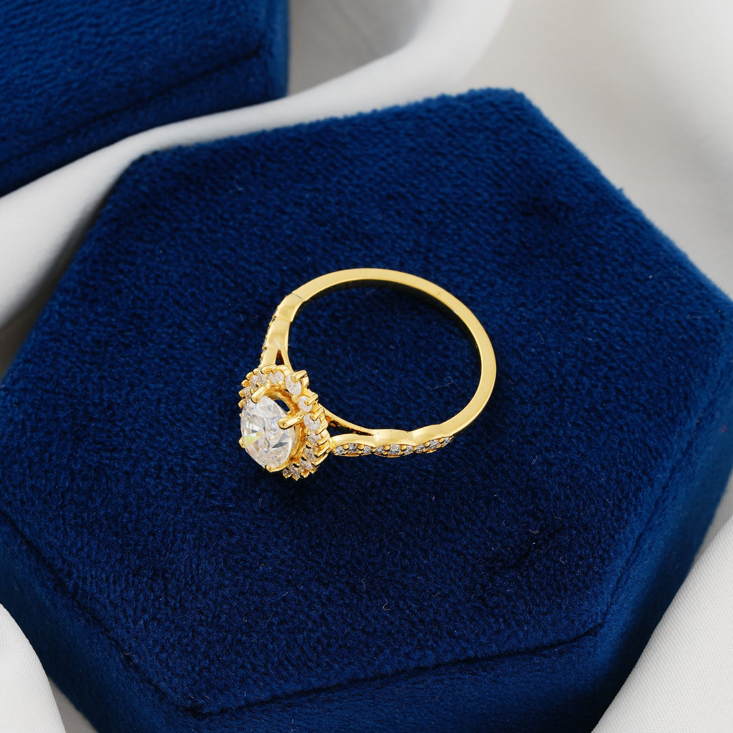 1.33 CT Oval Cut Halo Lab Grown Diamond Ring - Eternal Radiance