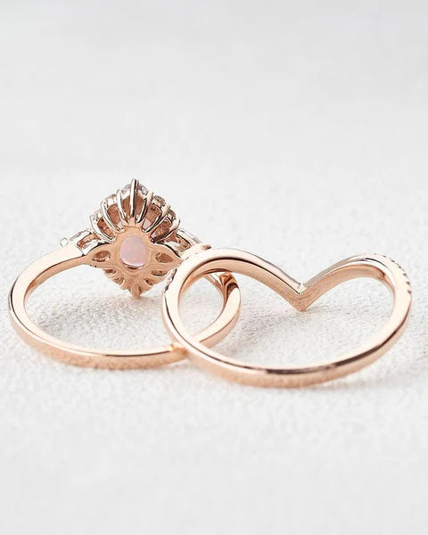 Aurora Vintage Oval Lab Grown Diamond Bridal Set