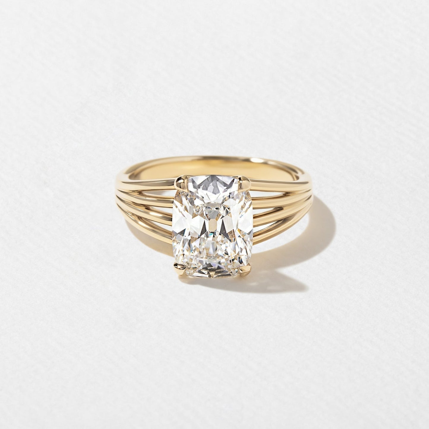 Cushion Lab Diamond Solitaire with Triple Split Band