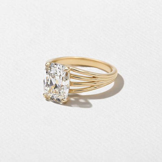 Cushion Lab Diamond Solitaire with Triple Split Band