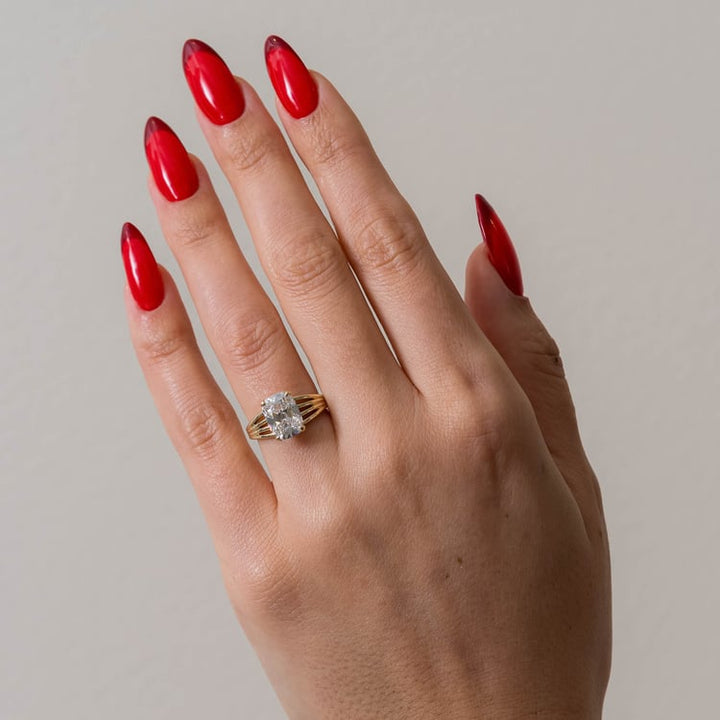 Cushion Lab Diamond Solitaire with Triple Split Band
