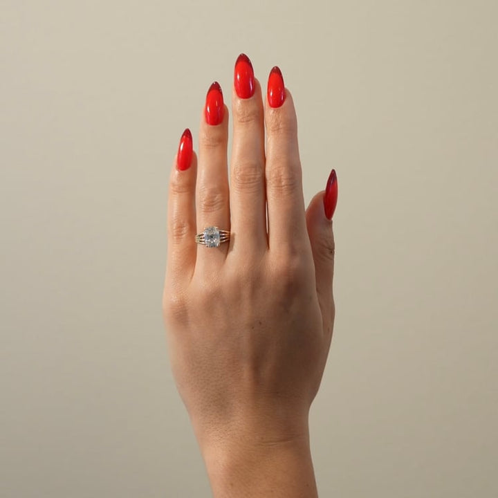 Cushion Lab Diamond Solitaire with Triple Split Band