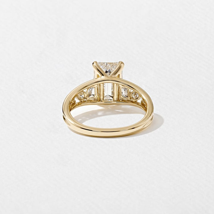 Emerald Lab Diamond Ring with Marquise & Round Band