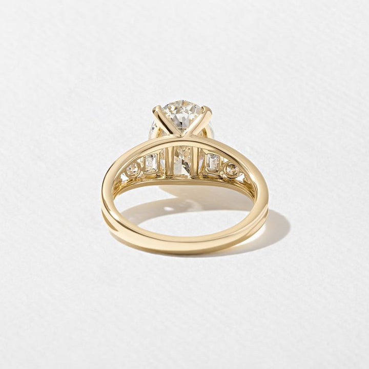 Oval Lab Diamond Ring with Marquise & Baguette Band