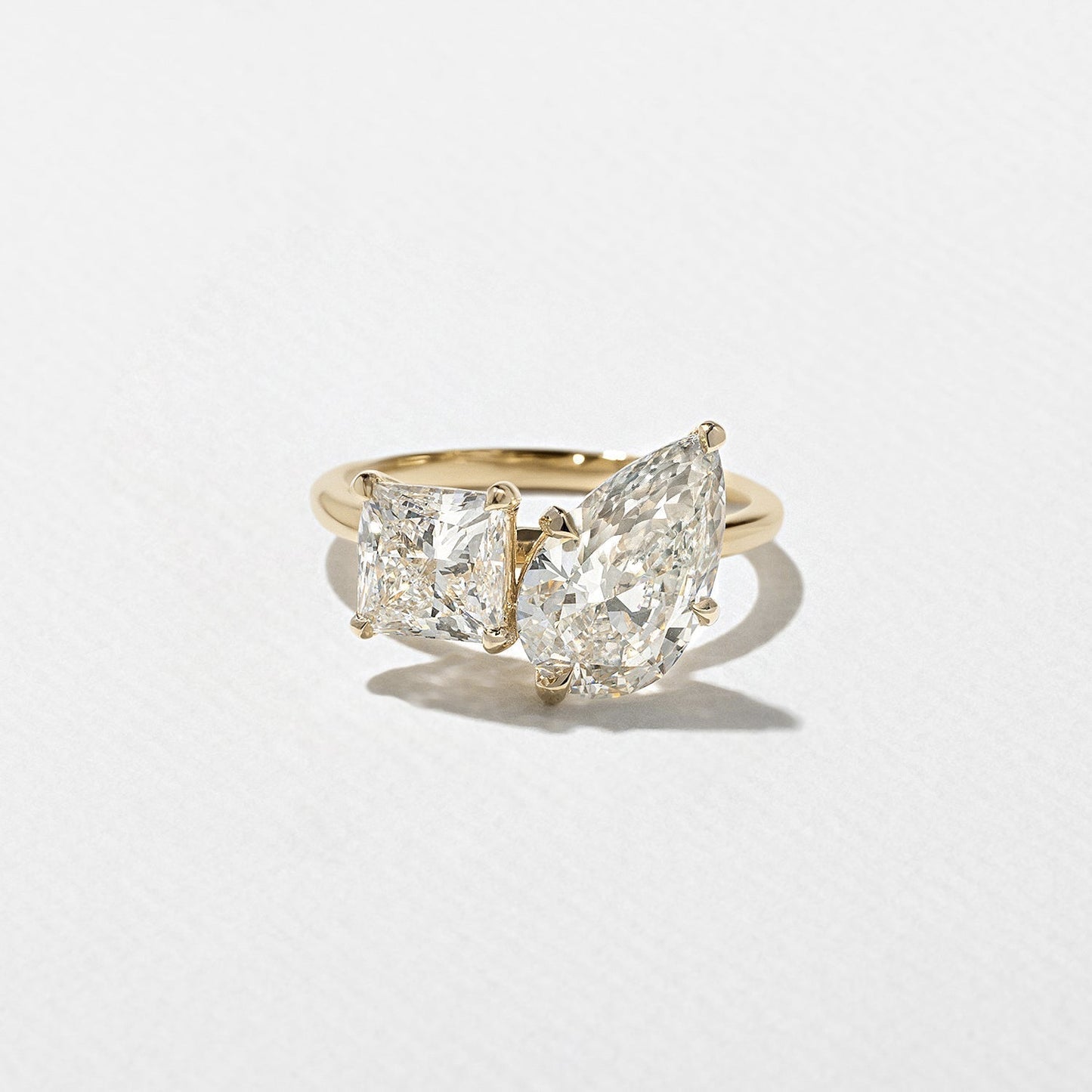Pear & Princess Cut Lab Grown Diamond Toi et Moi Engagement Ring