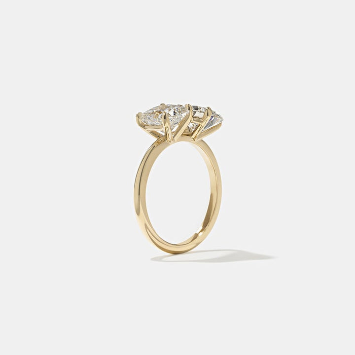 Oval & Asscher Cut Lab Grown Diamond Toi et Moi Engagement Ring