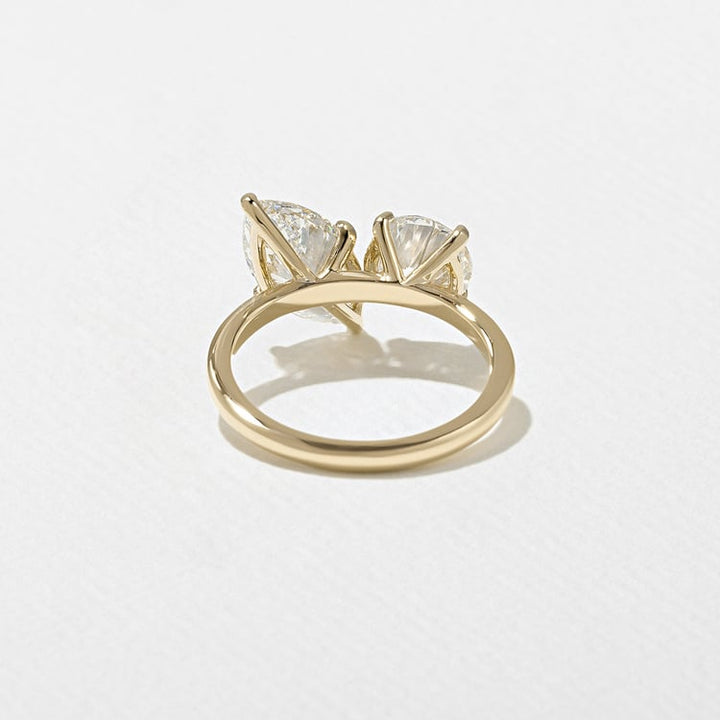 Round & Marquise Cut Lab Grown Diamond Toi et Moi Engagement Ring