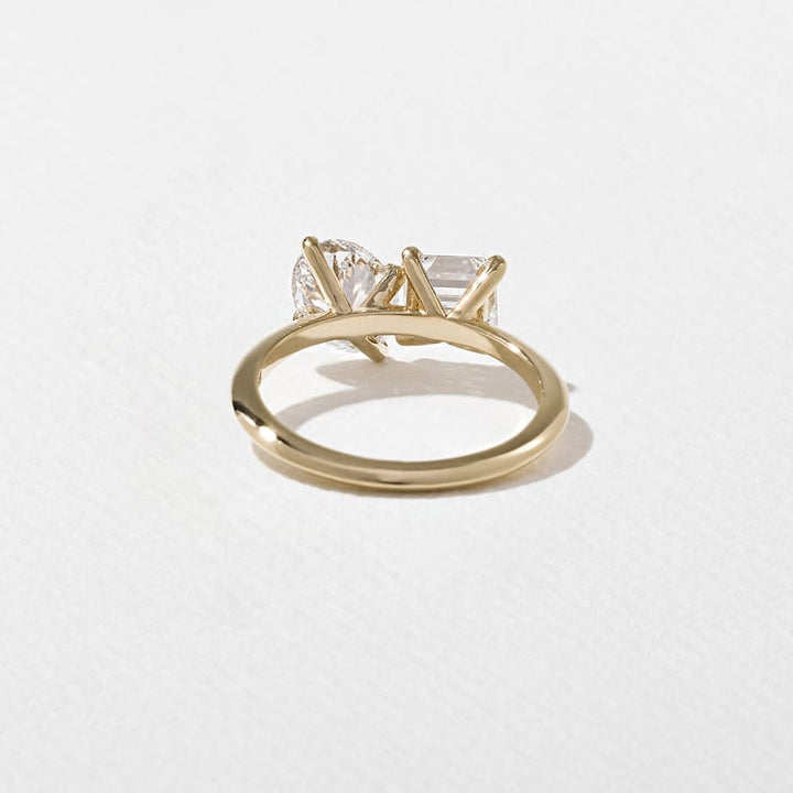 Asscher & Oval Cut Lab Grown Diamond Toi et Moi Engagement Ring