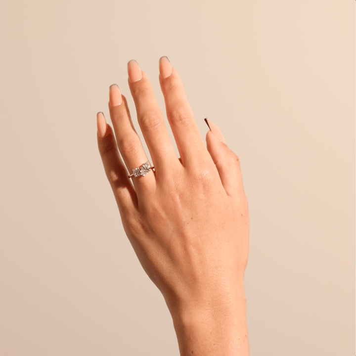 Asscher & Oval Cut Lab Grown Diamond Toi et Moi Engagement Ring