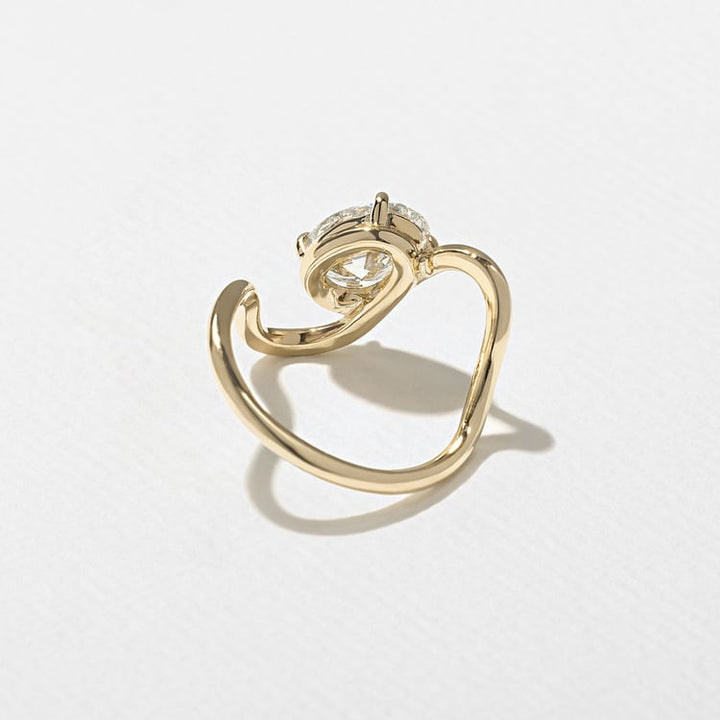 Oval Lab Diamond Solitaire with Sculpted Arc Band