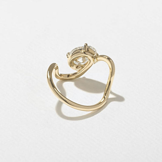 Oval Lab Diamond Solitaire with Sculpted Arc Band