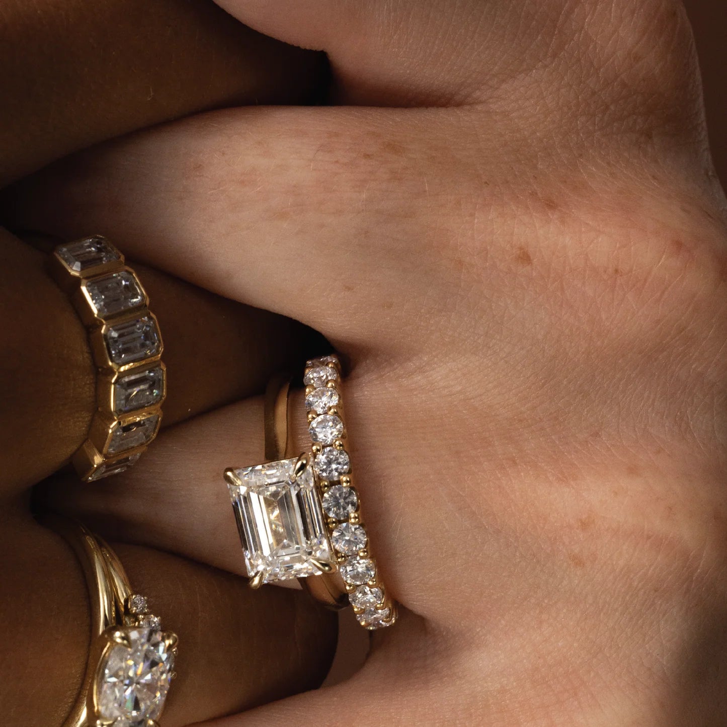 East-West Emerald Cut Lab-Grown Diamond Solitaire Engagement Ring