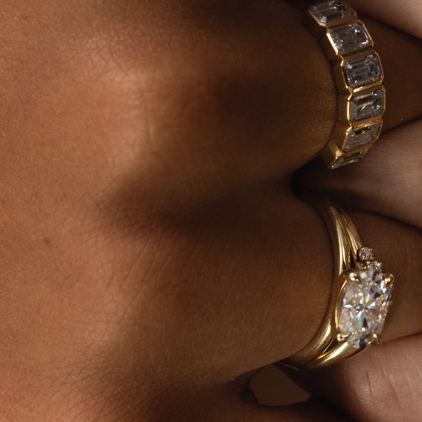 Oval Lab-Grown Diamond Solitaire Engagement Ring with Slim Tapered Band