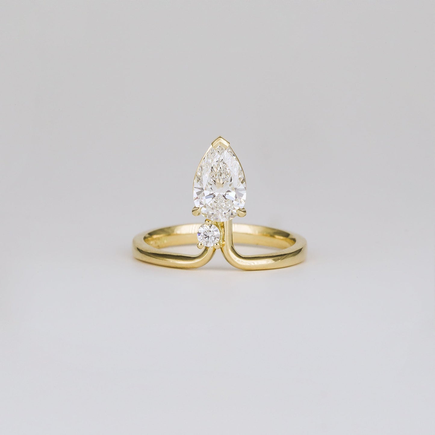 Pear Lab-Grown Diamond Crown Split Band Engagement Ring