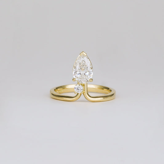 Pear Lab-Grown Diamond Crown Split Band Engagement Ring