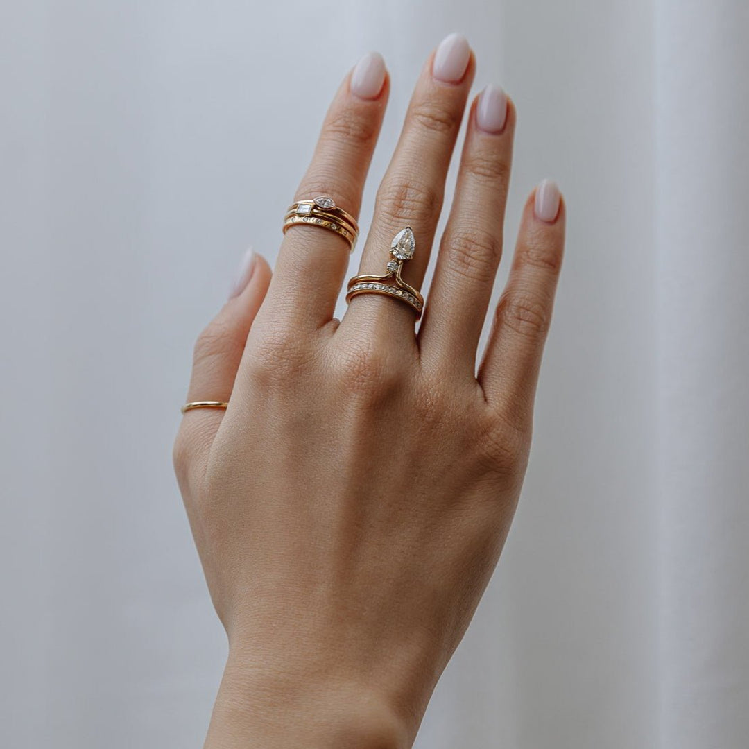 Pear Lab-Grown Diamond Crown Split Band Engagement Ring