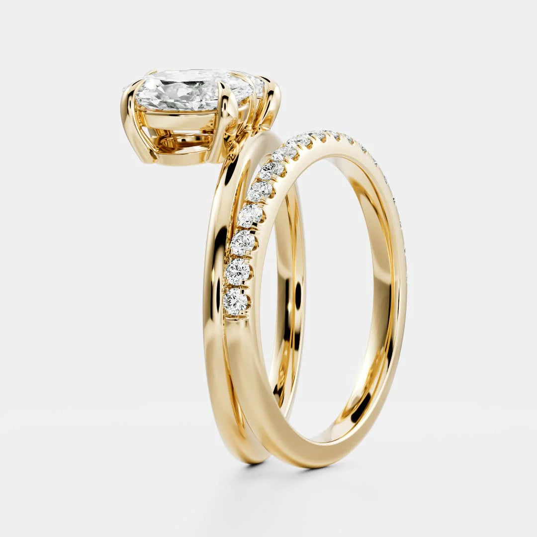 Mirrored Oval & Pear Lab-Grown Diamond Toi et Moi Engagement Ring
