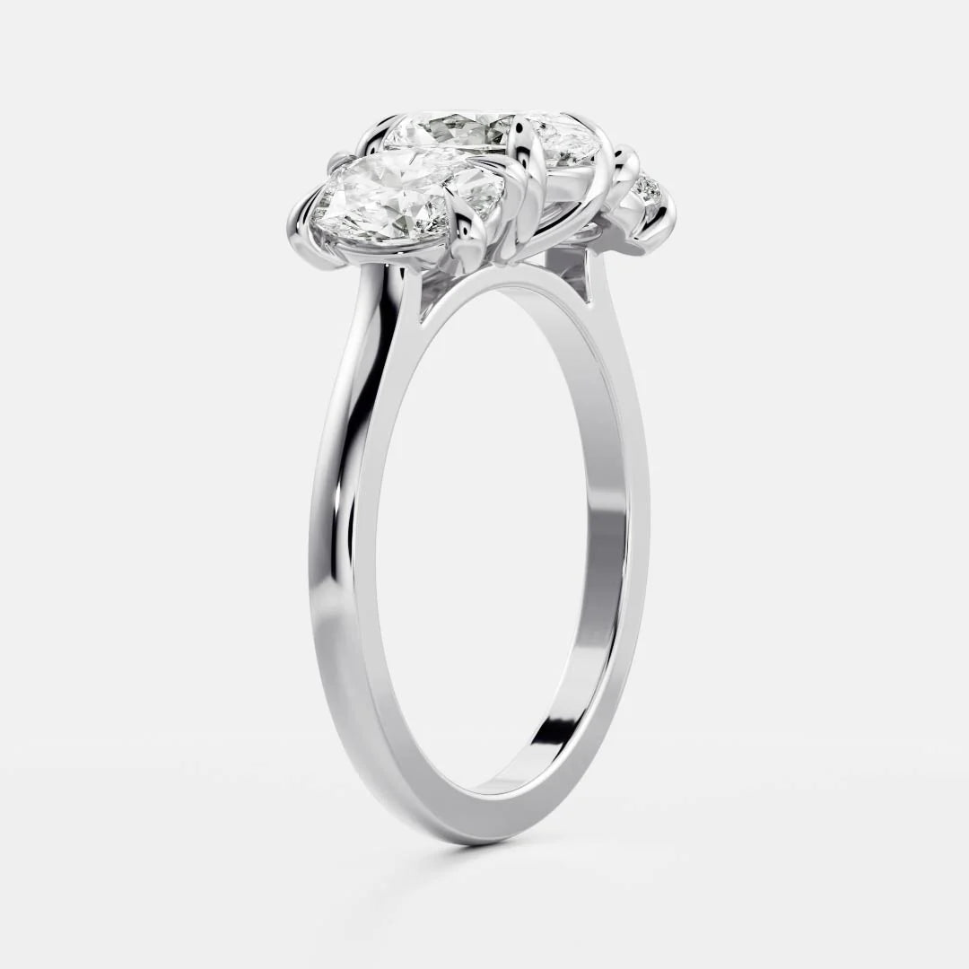 Oval Lab-Grown Diamond Three Stone Engagement Ring