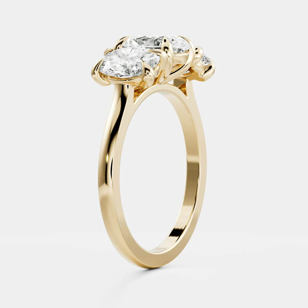 Oval Lab-Grown Diamond Three Stone Engagement Ring