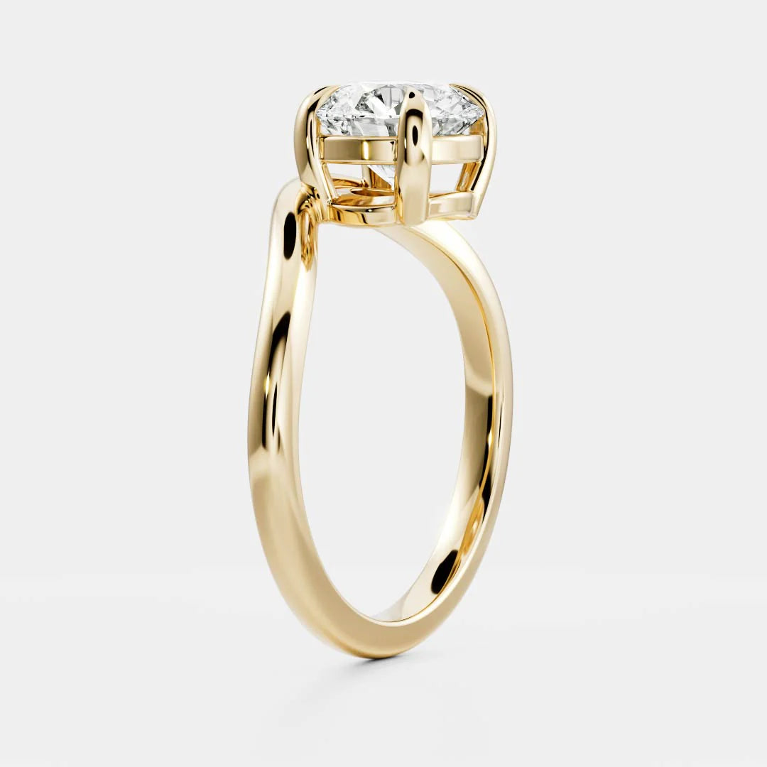 Round Brilliant Lab-Grown Diamond Bypass Solitaire Engagement Ring
