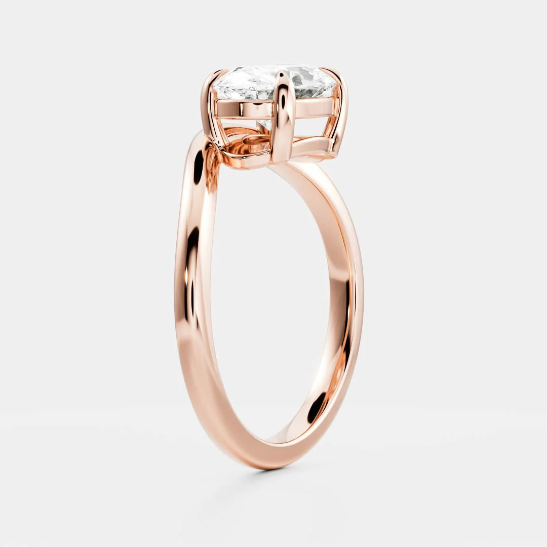 East-West Cushion Lab-Grown Diamond Bypass Solitaire Engagement Ring