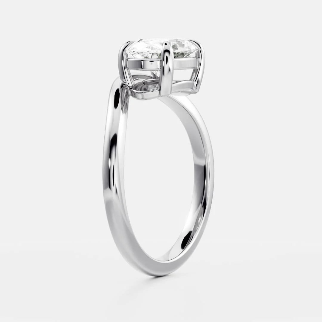 East-West Cushion Lab-Grown Diamond Bypass Solitaire Engagement Ring