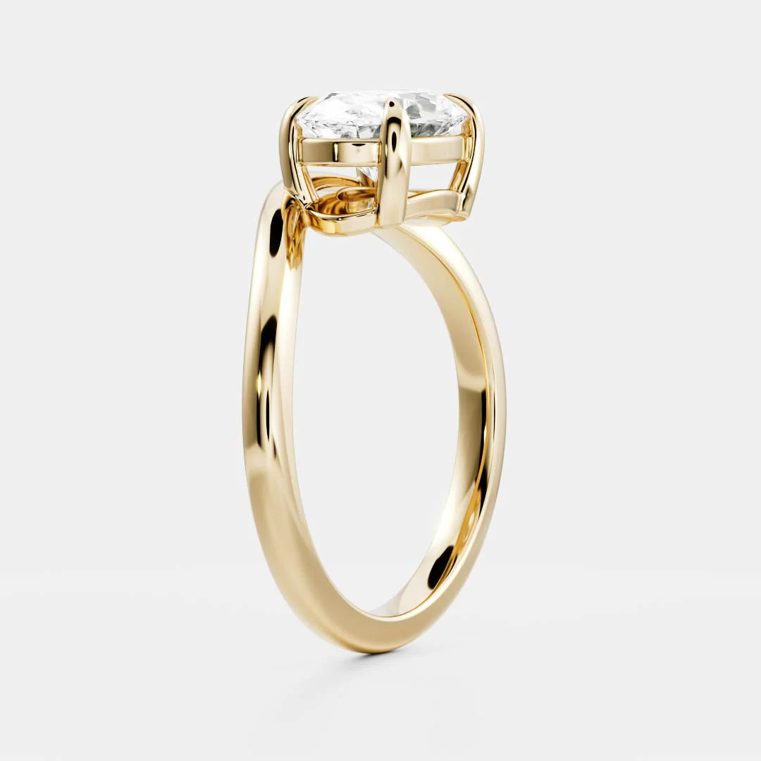 East-West Cushion Lab-Grown Diamond Bypass Solitaire Engagement Ring