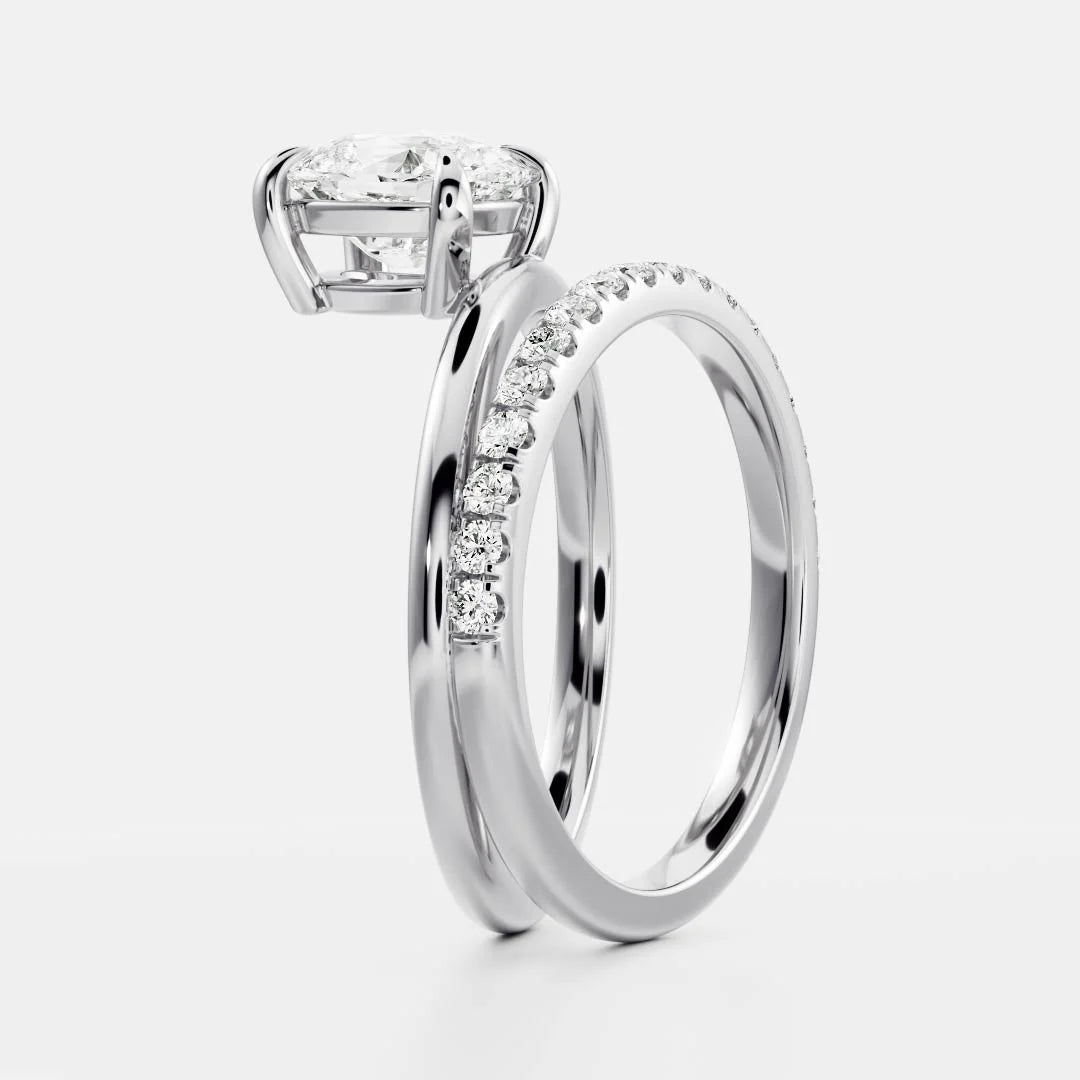 Elongated Cushion Cut Lab-Grown Diamond Solitaire Engagement Ring with Dome Band
