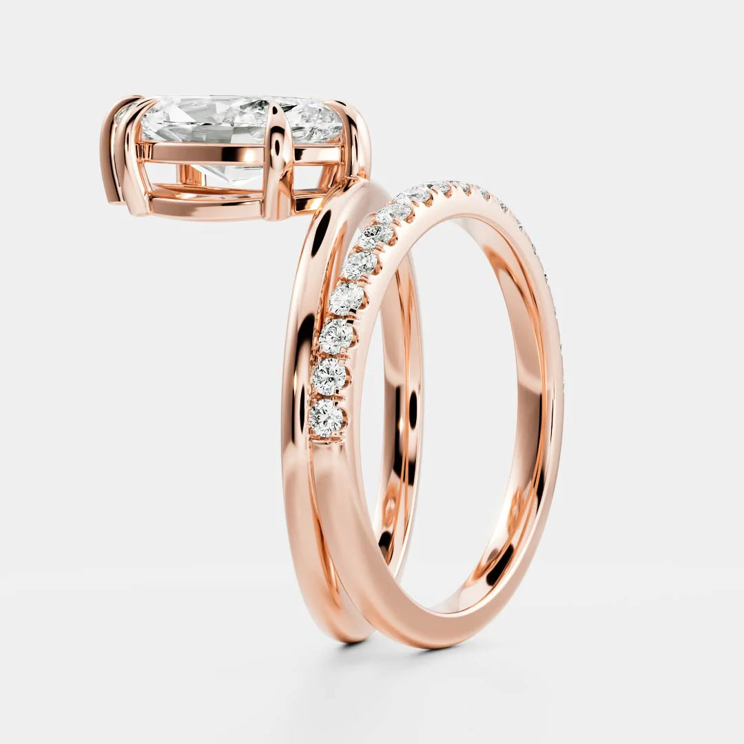 Marquise Cut Lab-Grown Diamond Solitaire Engagement Ring with Dome Band
