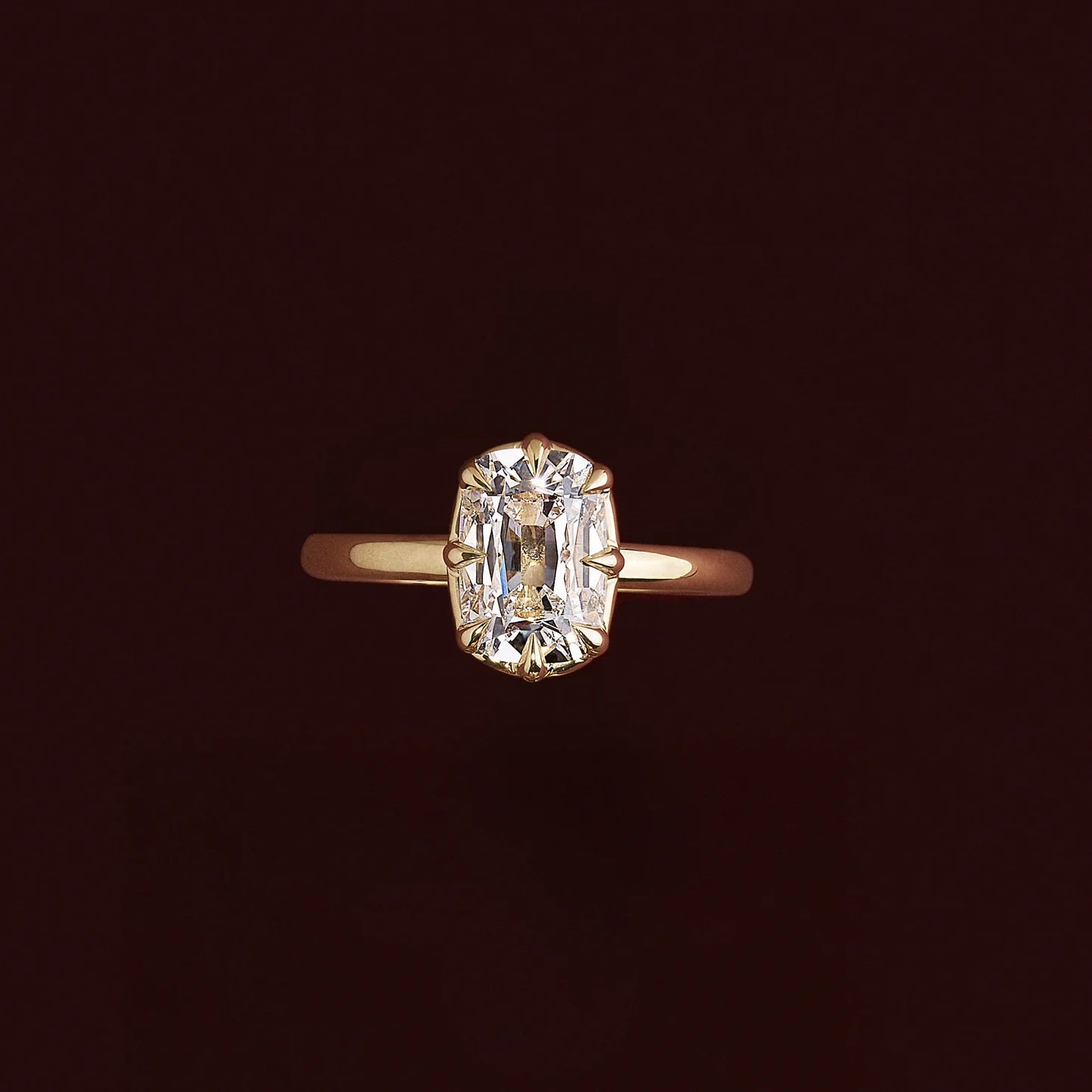 Cushion Cut Lab-Grown Diamond Bezel & Multi-Prong Engagement Ring