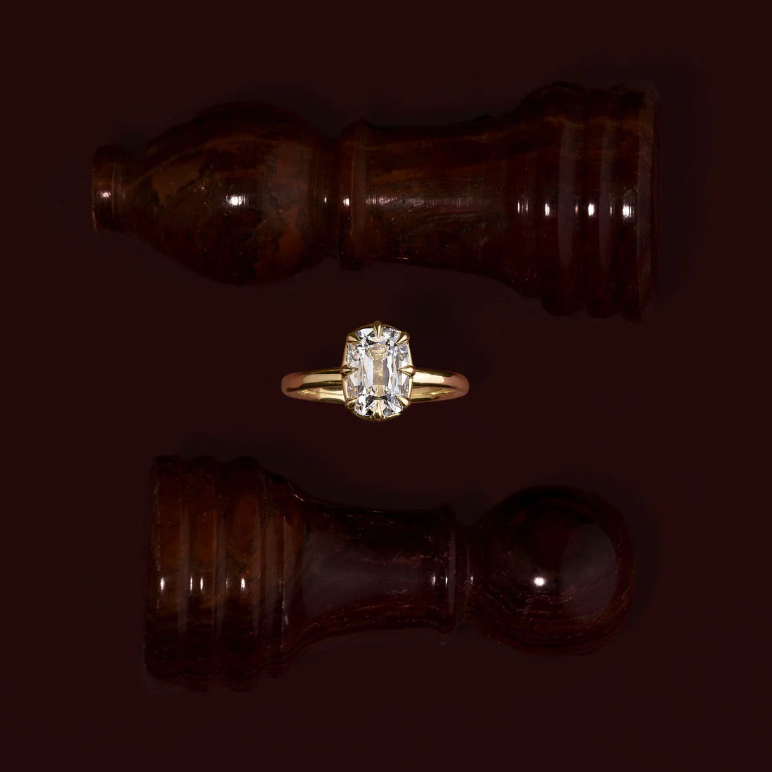 Cushion Cut Lab-Grown Diamond Bezel & Multi-Prong Engagement Ring