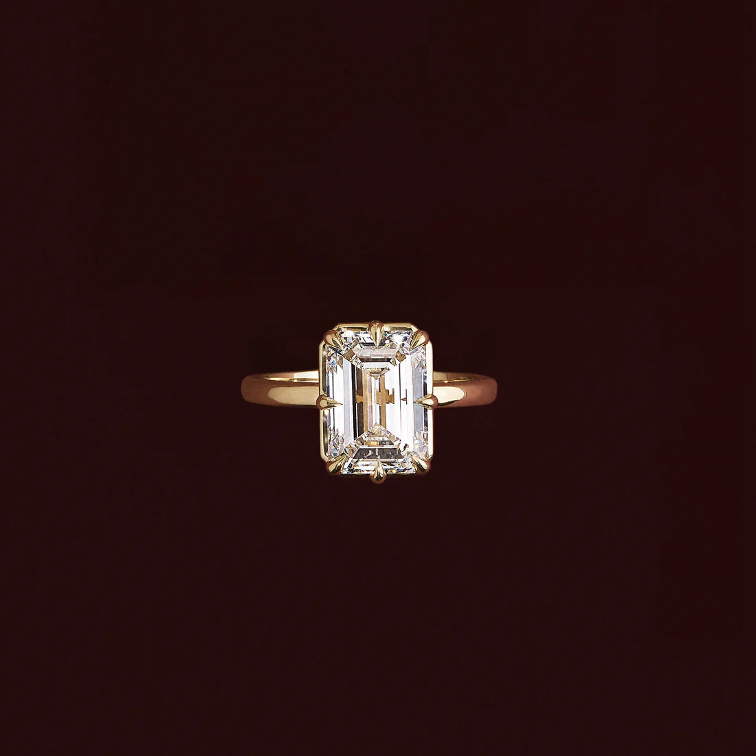 Emerald Cut Lab-Grown Diamond Bezel & Multi-Prong Engagement Ring