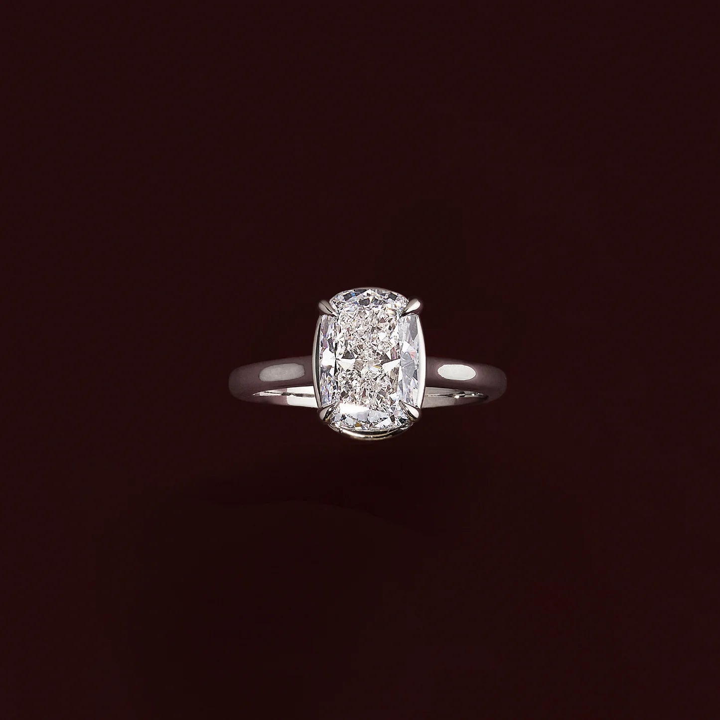 Cushion Cut Lab-Grown Diamond Bezel & 4-Prong Engagement Ring