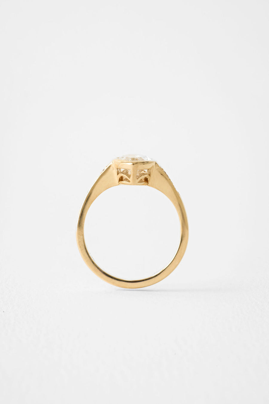Marquise Lab-Grown Diamond Bezel Pavé Shoulder Engagement Ring