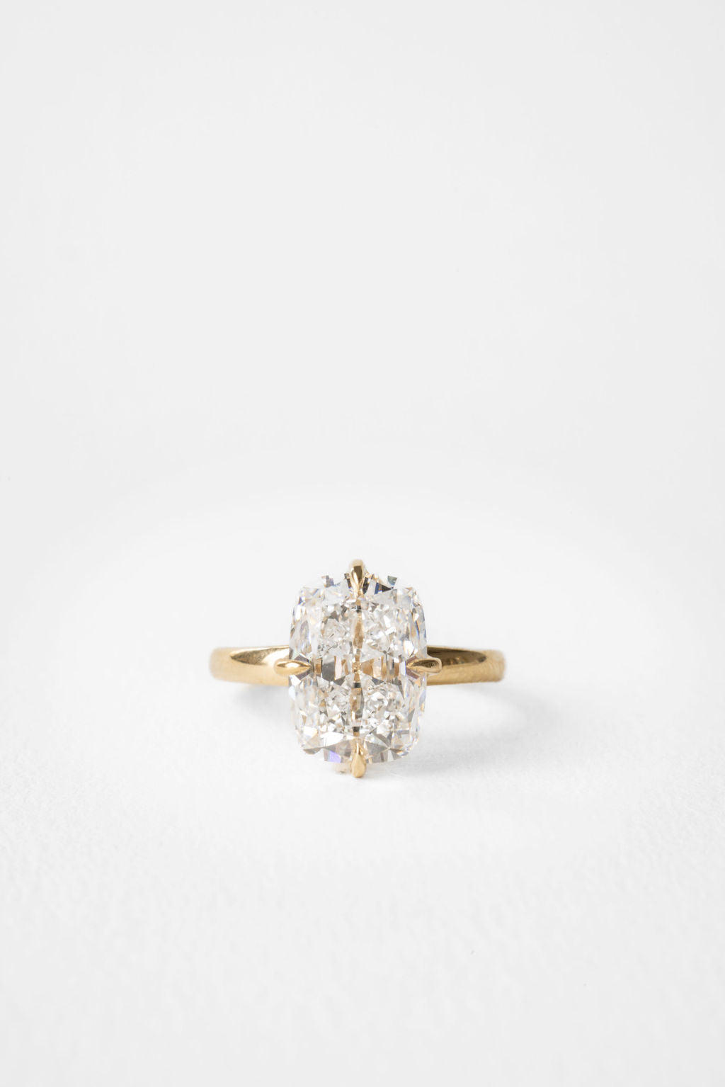 Cushion Lab-Grown Diamond Matte Band Solitaire Engagement Ring