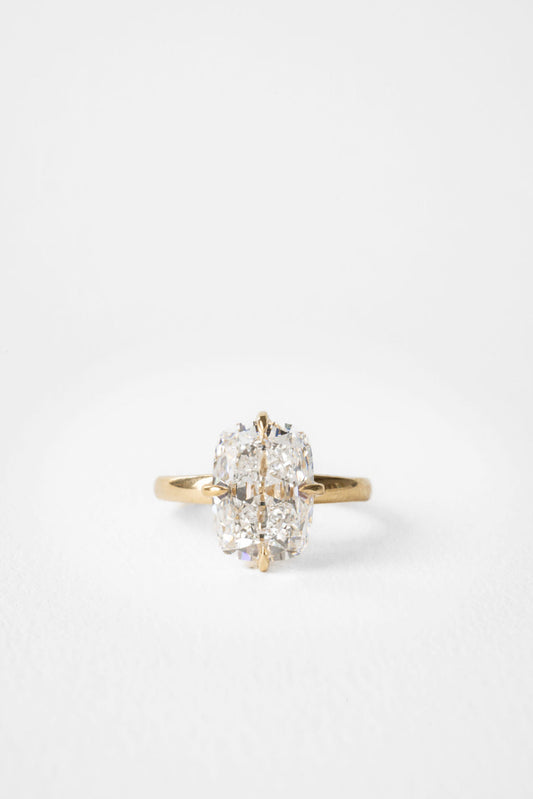 Cushion Lab-Grown Diamond Matte Band Solitaire Engagement Ring