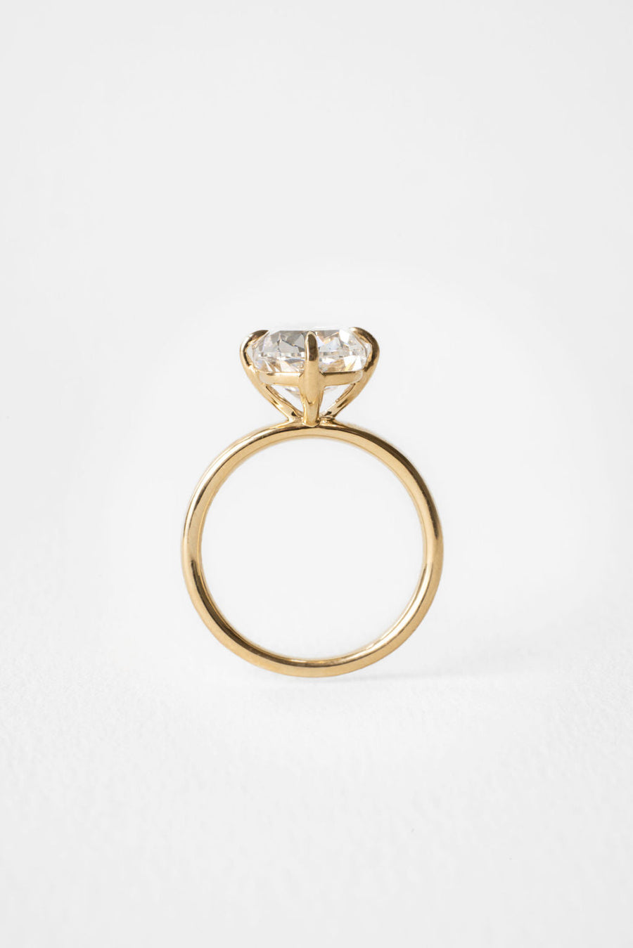 Cushion Lab-Grown Diamond Matte Band Solitaire Engagement Ring